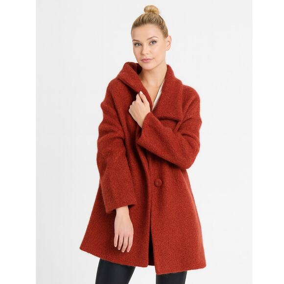 360 Sweater Elsie Wool Coat Medium Red NEW - Picture 1 of 8